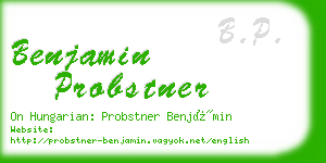 benjamin probstner business card